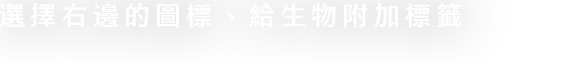 右側のアイコンを選んで、生き物にはりつけることも。